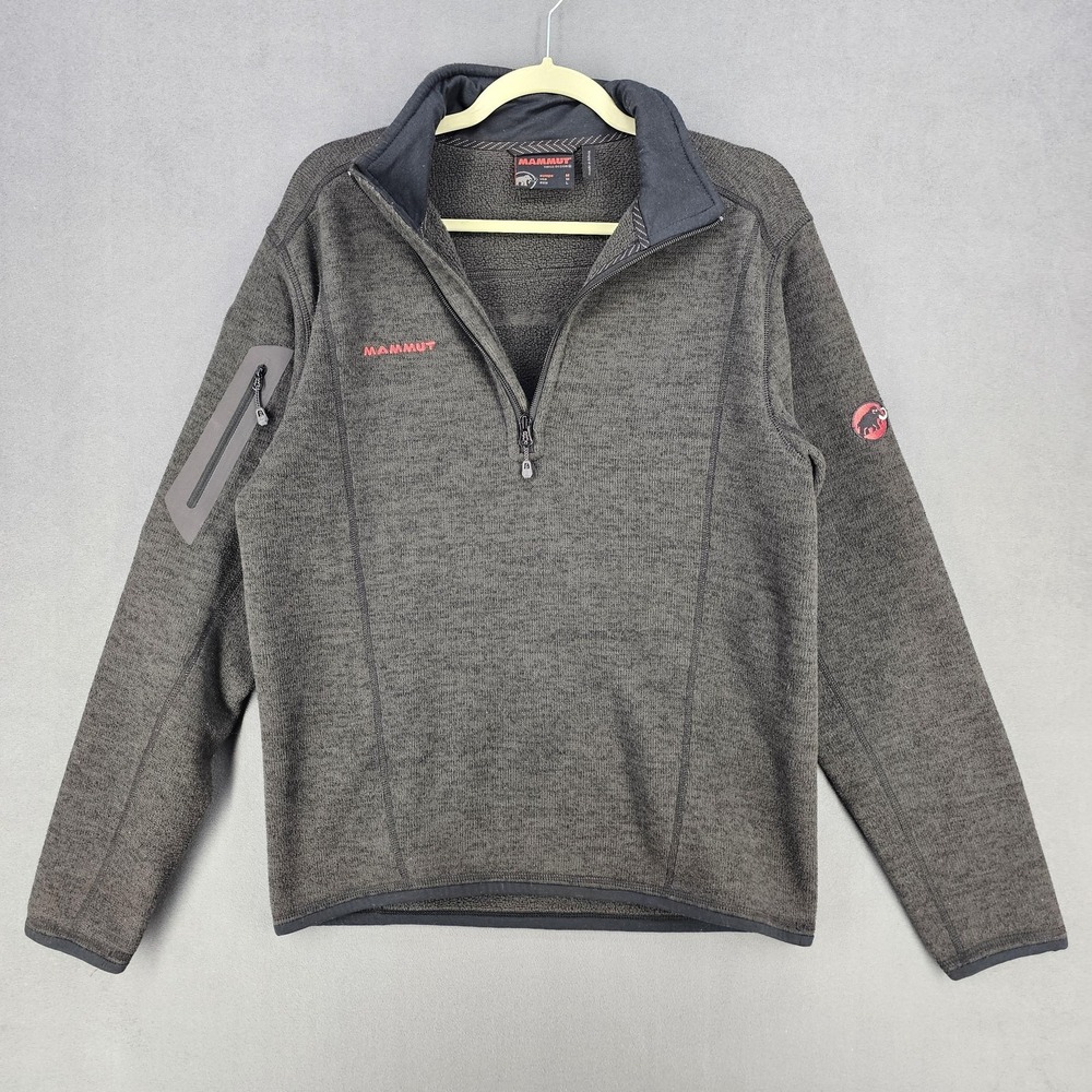 Mammut Polartec Thermal Pro Pullover Mens Medium Gray 1/4 Zip Fleece Mock Neck